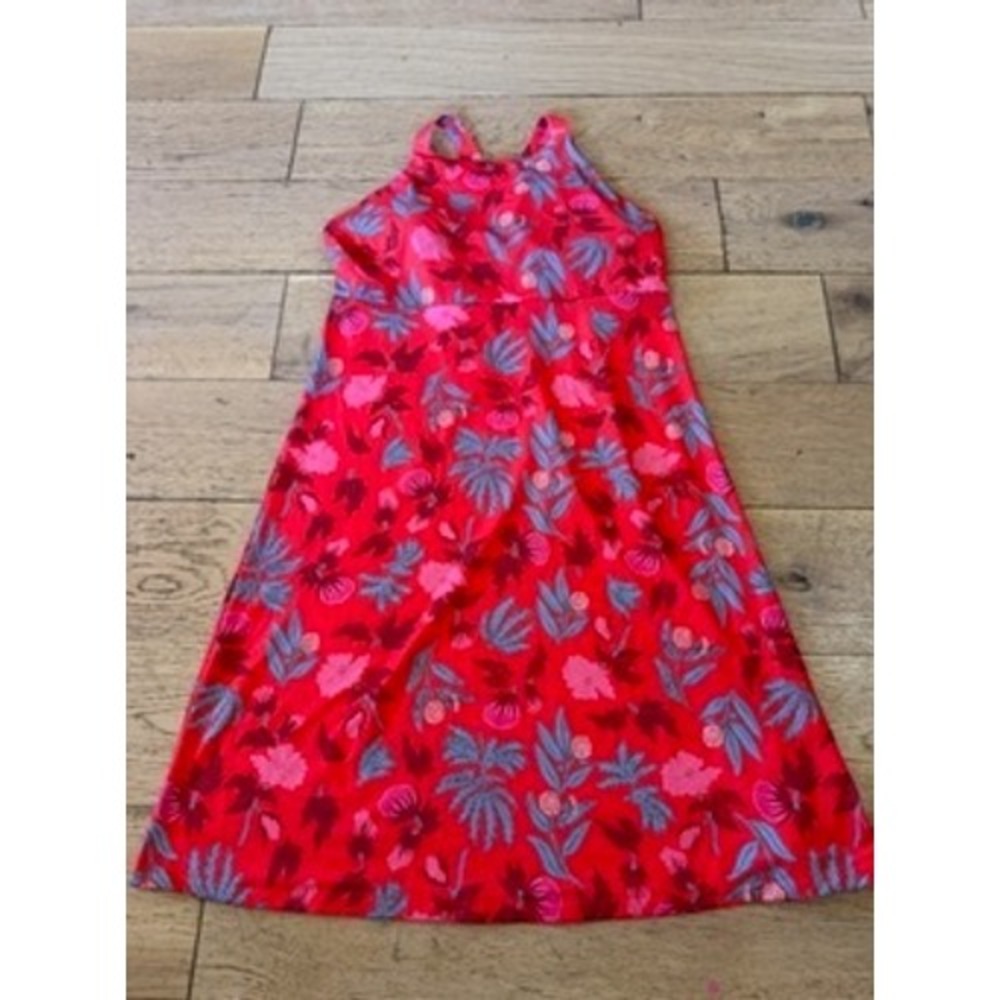 Patagonia Magnolia Spring Floral Dress LARGE Red‎ Activewear Casual (1750)